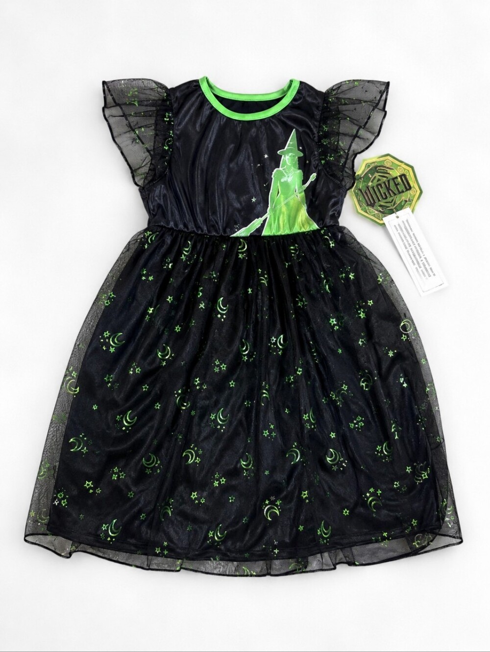 Wicked Girls Nightgown Sleep Dress Black Green Size‎ 4T NWT